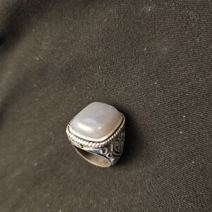 Silver Ring with White Stone